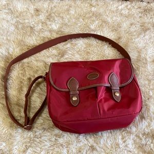 Red Longchamp Messenger Bag